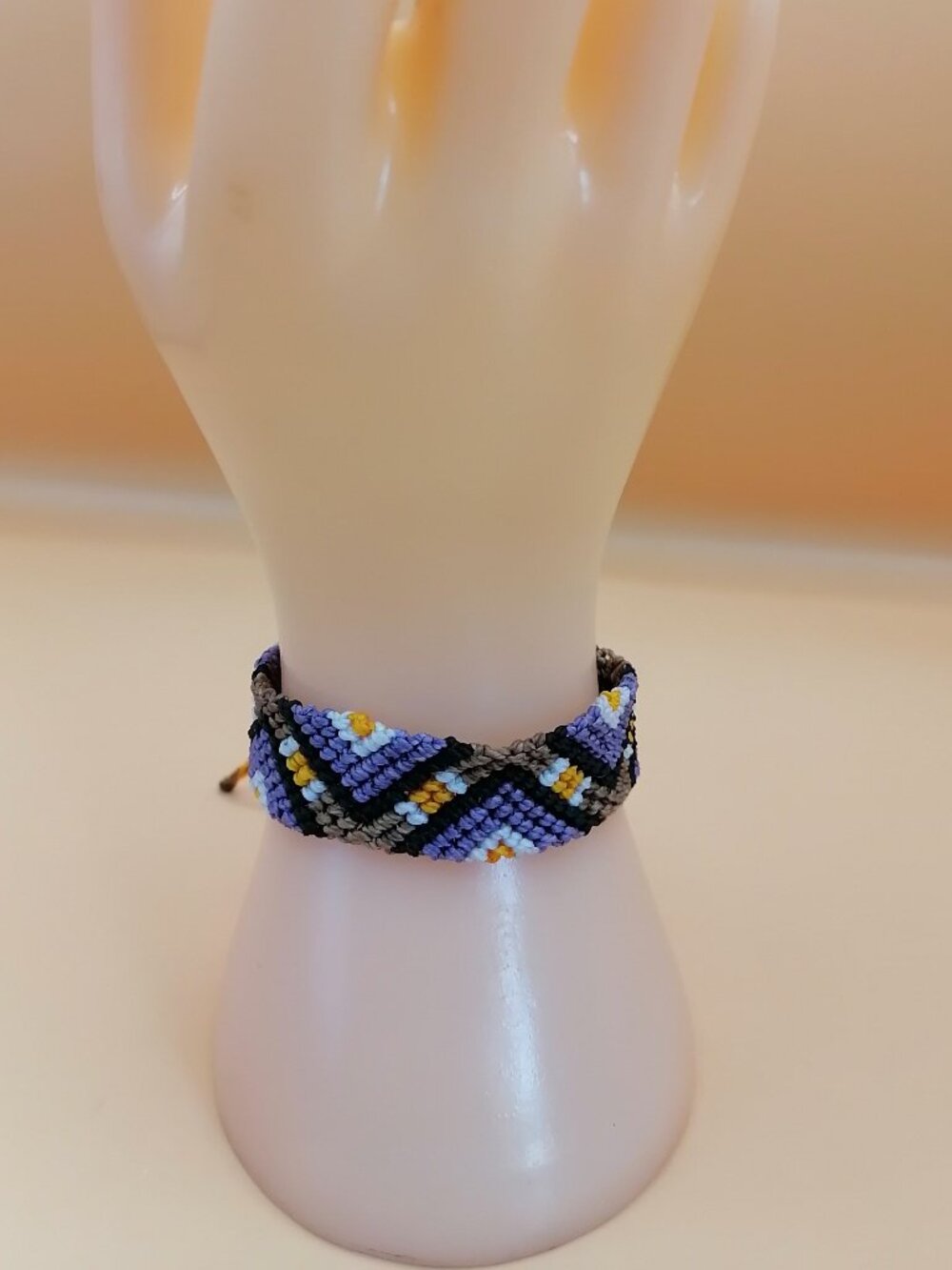 Geometric Macrame Bracelet, Handwoven Peruvian Craftsmanship, Cusco